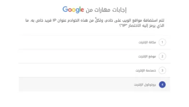 تتم استضافة مواقع الويب على خادم، ولكلٍّ من هذه الخوادم عنوان IP فريد خاص به. ما الذي يرمز إليه الاختصار